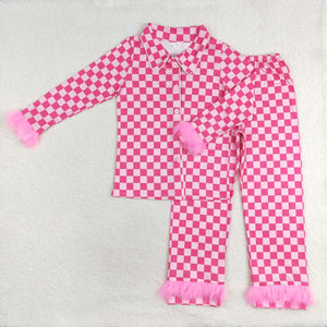 GLP1265 Adult pink checkerboard pajamas