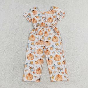 SR1880 Short sleeves pumpkin jumpsuit