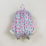 BA0217--floral and pink plaid backpack 10*13.9*4 inches