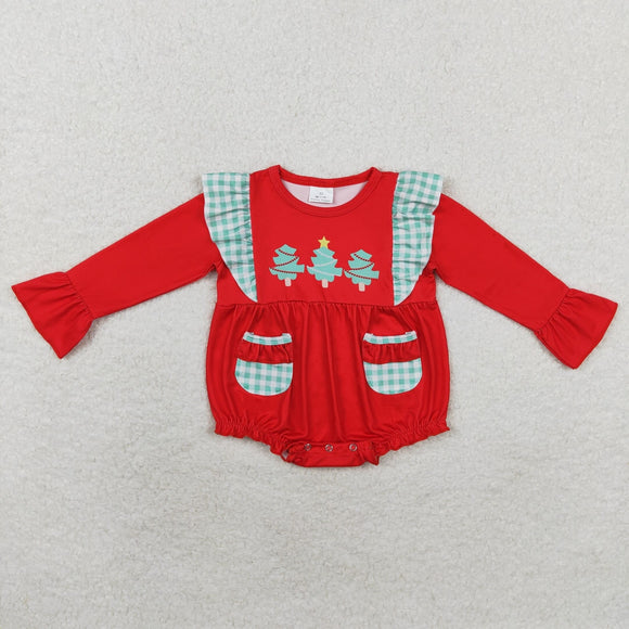 LR1161 long sleeve Christmas tree red girls bubble