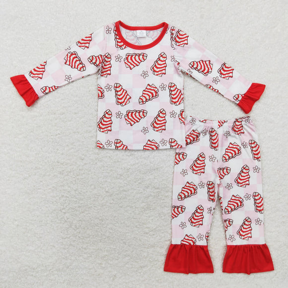 GLP1397 Christmas long sleeve bamboo Cake girls pajamas