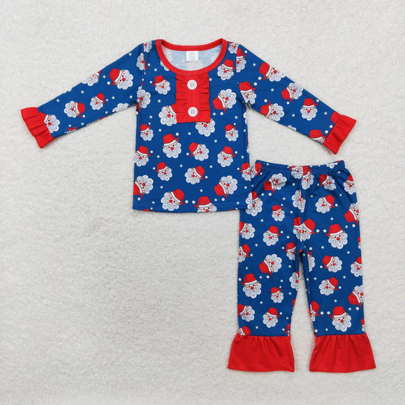 GLP1324  long sleeve Christmas Santa bamboo girls pajamas