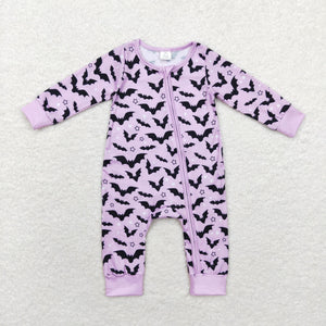 LR1097 long sleeve Halloween bat bamboo purple sleeper