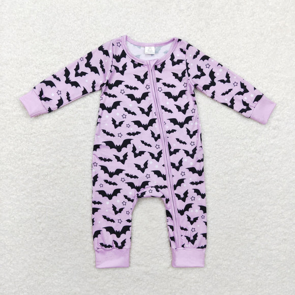 LR1097 long sleeve Halloween bat bamboo purple sleeper