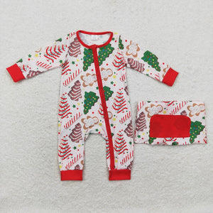 LR1150 long sleeve Christmas BAMBOO tree cake boys sleeper