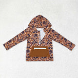 BT0746-- long sleeve camo brown zip hoodie