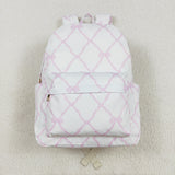 5.14-1 USA warehouse BA0225 Girls pink bow Backpack  17 * 13.2 * 5 inches