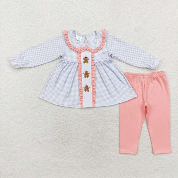 GLP1330 long sleeve Christmas embroidery gingerbread girls outfits