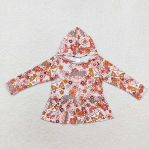 GT0652 long sleeve car floral girl hoodie