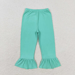 P0611 Girls blue cotton Mint green pants