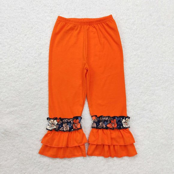 P0580 baby girl clothes orange girl ruffle winter long pant