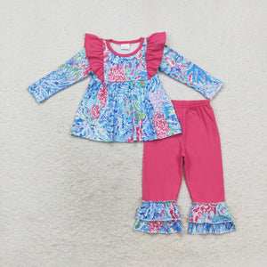 GLP1468 long sleeve floral pink girls outfits