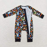 LR1077  long sleeves Halloween bamboo dog black sleeper