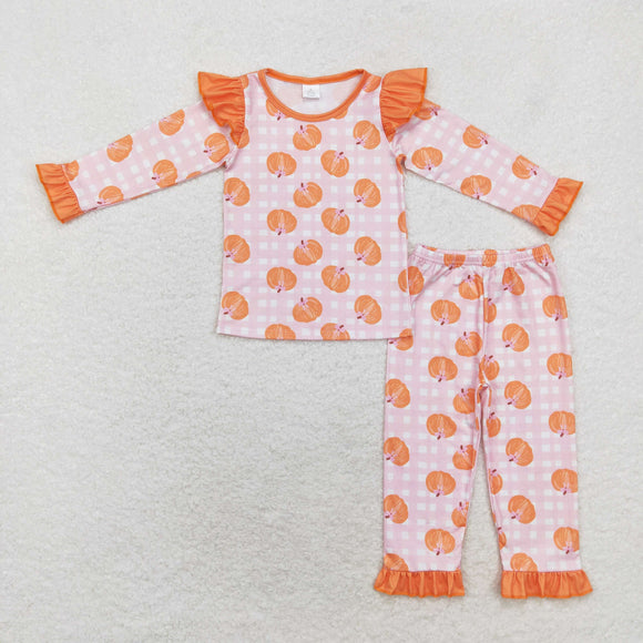 GLP1362 Girls pumpkin bamboo pajamas