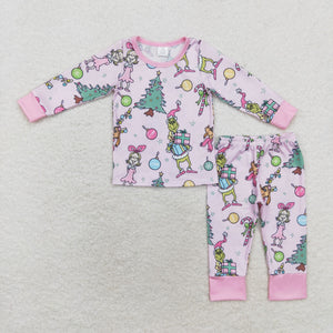 GLP1220 Girls pumpkin bamboo pajamas