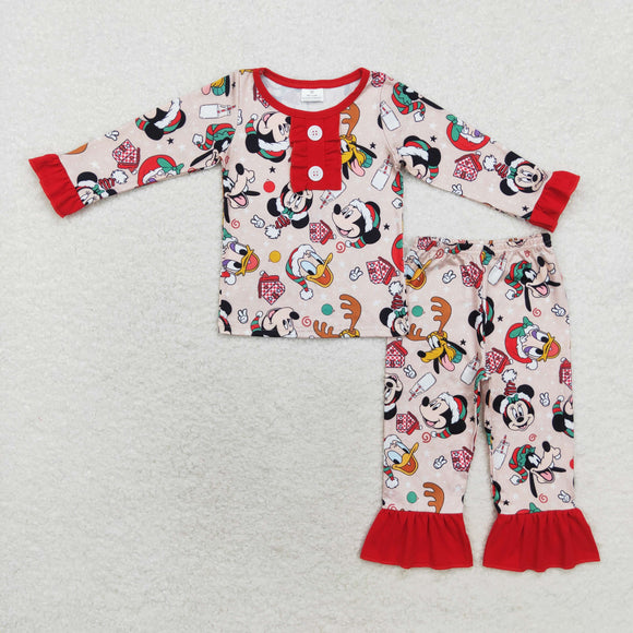 GLP1479 long sleeve Christmas cartoon mouse girl pajamas