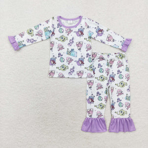 GLP1424 long sleeve BAMBOO cartoon purple girls outfits