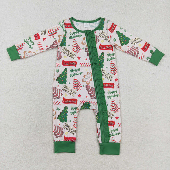 LR1056 bamboo long sleeve Christmas cake tree girls sleeper