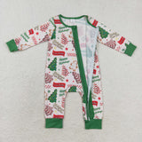 LR1056 bamboo long sleeve Christmas cake tree girls sleeper