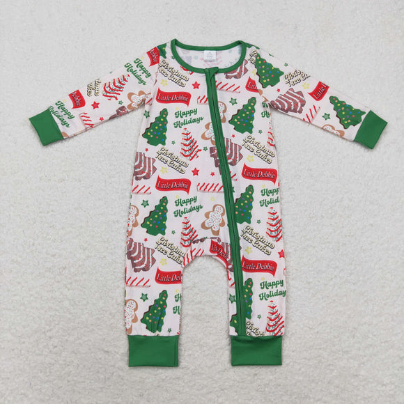 LR1057 long sleeve Christmas bamboo cake tree boys sleeper