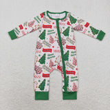 LR1057 long sleeve Christmas bamboo cake tree boys sleeper