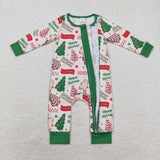 LR1057 long sleeve Christmas bamboo cake tree boys sleeper