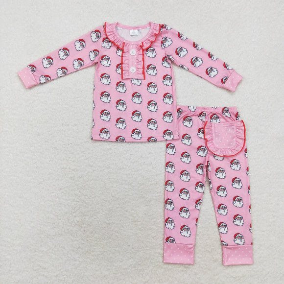 GLP1269 Christmas Santa pink BAMBOO girls pajamas