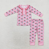 GLP1269 Christmas Santa pink BAMBOO girls pajamas