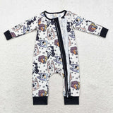 LR1173   long sleeve cartoon bamboo dog black sleeper