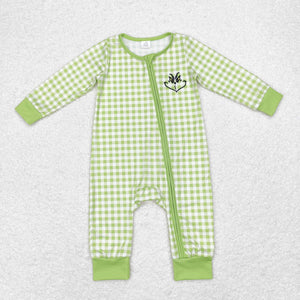 LR1251  long sleeve Christmas cartoon green boy sleeper