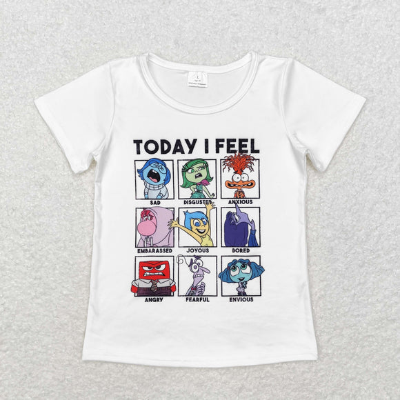 GT0674 short sleeve cartoon today i feel top