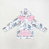 GT0634-- long sleeve birthday cartoon dog pink hoodie