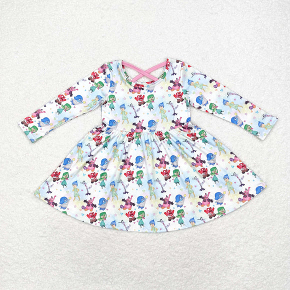 GLD0666 long sleeve cartoon girls dress