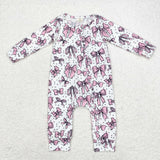 LR1512 long sleeves bow pink bamboo sleeper