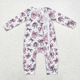 LR1512 long sleeves bow pink bamboo sleeper