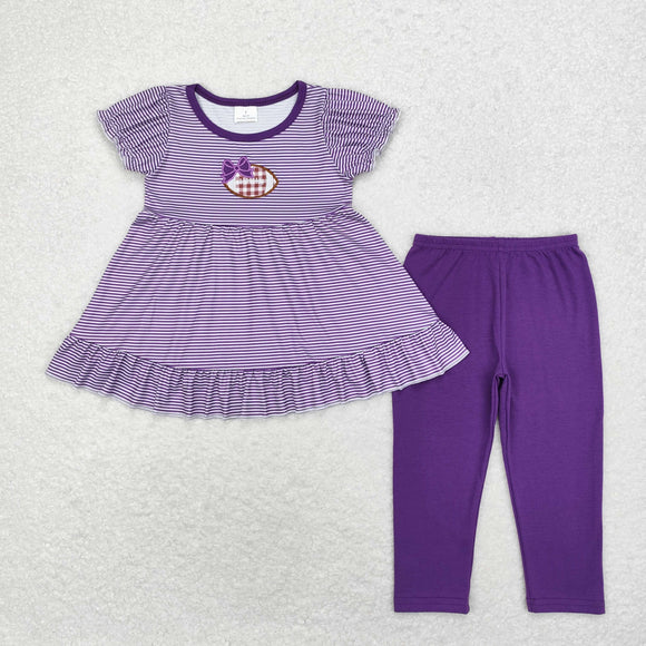 GSPO1676 embroidery football purple girls outfits