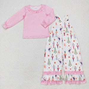 GLP1368 Girls Pink Christmas outfits Overalls