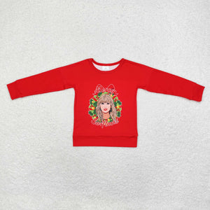 GT0703 long sleeve Christmas TS singer milk silk top