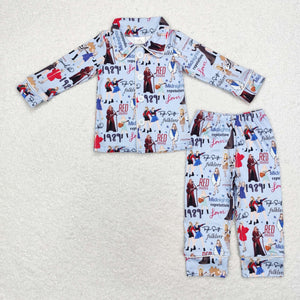 GLP1339 long sleeve singer blue girls pajamas