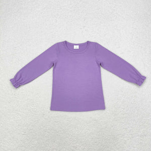 GT0645  long sleeve cotton purple top