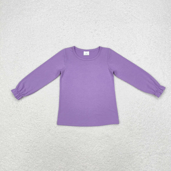 GT0645  long sleeve cotton purple top