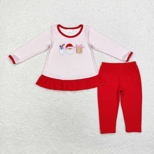 GLP1596 baby girls Christmas embroidery outfits