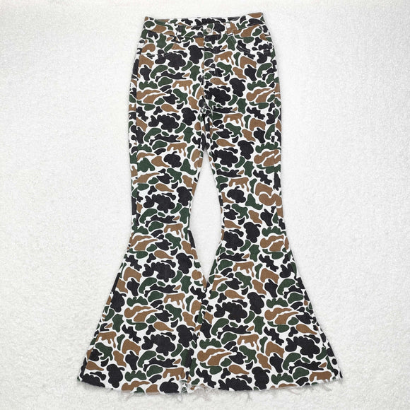 P0583  camouflage adult womens bell bottoms pant jeans pant