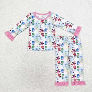 GLP1495 long sleeve cartoon pink bamboo  pajamas