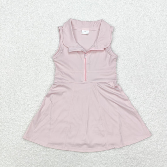 GSD1378 Pink sleeveless yoga dress