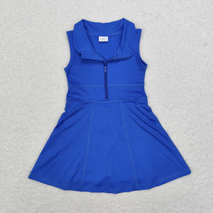 GSD1381  blue sleeveless yoga dress