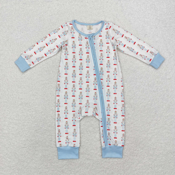 LR1184 Baby boys Christmas bamboo zipper sleeper