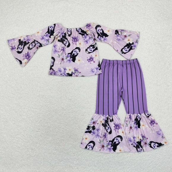 GLP1448 long sleeve Halloween skull purple girls outfits