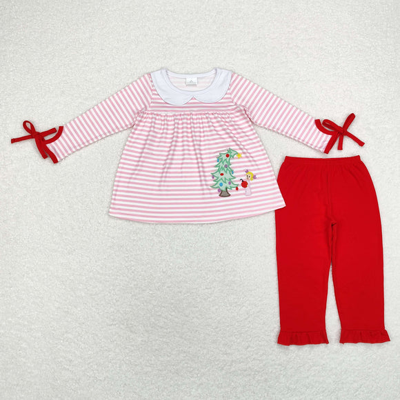 GLP1677  embroidery xmas embroidery tree girl christmas winter set