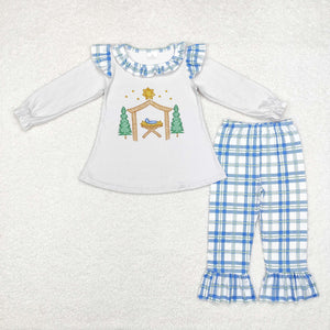 GLP1381 long sleeve Jesus plaid girls outfits